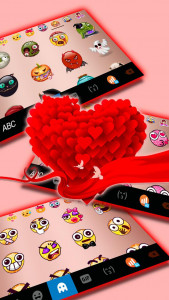 اسکرین شات برنامه Valentine Love Hearts Keyboard Theme 4