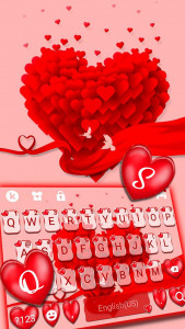 اسکرین شات برنامه Valentine Love Hearts Keyboard Theme 2