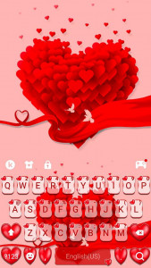 اسکرین شات برنامه Valentine Love Hearts Keyboard Theme 1
