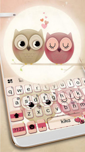 اسکرین شات برنامه Valentine Owls Love Keyboard Theme 1