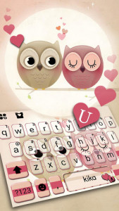 اسکرین شات برنامه Valentine Owls Love Keyboard Theme 2