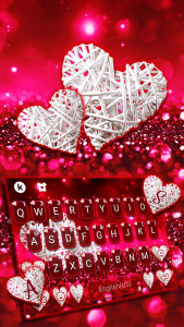 اسکرین شات برنامه Valentine White Hearts Keyboard Theme 2