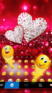 اسکرین شات برنامه Valentine White Hearts Keyboard Theme 3