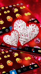 اسکرین شات برنامه Valentine White Hearts Keyboard Theme 4