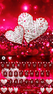 اسکرین شات برنامه Valentine White Hearts Keyboard Theme 1