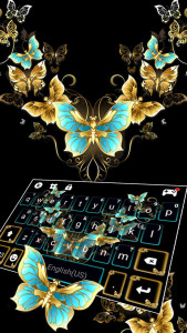 اسکرین شات برنامه Vintage Golden Butterfly Keyboard Theme 2
