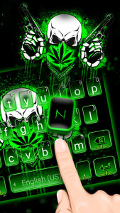 اسکرین شات 2 برنامه Weed Guns Skull Keyboard Theme