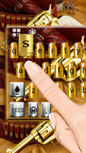 اسکرین شات برنامه Western Gold Gun Keyboard Theme 3