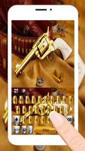 اسکرین شات برنامه Western Gold Gun Keyboard Theme 1