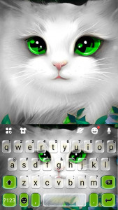 اسکرین شات برنامه White Cute Cat Keyboard Theme 5