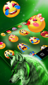 اسکرین شات برنامه Wild Night Wolf Keyboard Theme 4