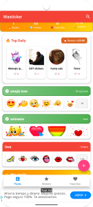 اسکرین شات 1 برنامه Wasticker love for whatsapp