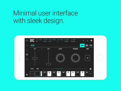 اسکرین شات برنامه DRC - Polyphonic Synthesizer 2