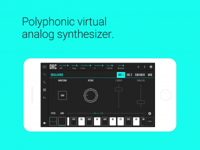 اسکرین شات برنامه DRC - Polyphonic Synthesizer 1