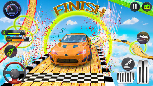 اسکرین شات 4 برنامه Mega Ramp Car Stunts Race Game