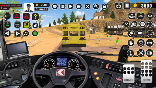 اسکرین شات 2 برنامه Offroad School Bus Driver Game