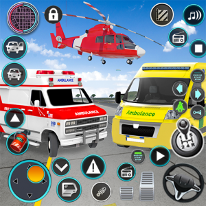 اسکرین شات برنامه Heli Ambulance Simulator Game 1
