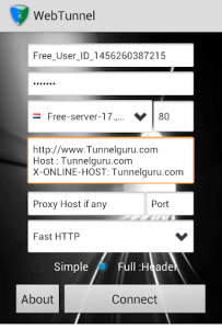اسکرین شات برنامه VPN Over HTTP Tunnel:WebTunnel 4