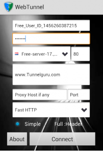 اسکرین شات برنامه VPN Over HTTP Tunnel:WebTunnel 1
