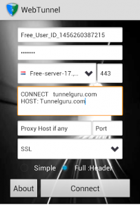 اسکرین شات برنامه VPN Over HTTP Tunnel:WebTunnel 6