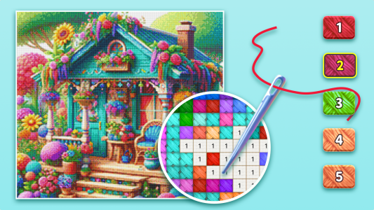 اسکرین شات بازی Cross Stitch: Color by Number 1
