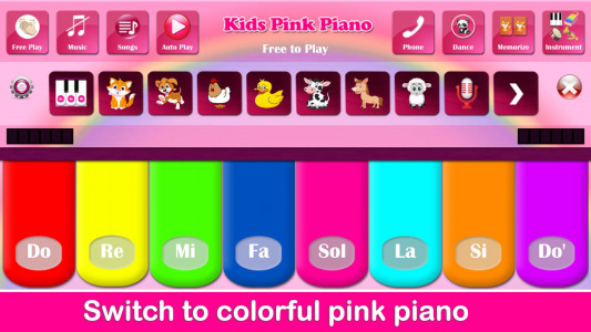 اسکرین شات بازی Kids Pink Piano Music & Songs 2
