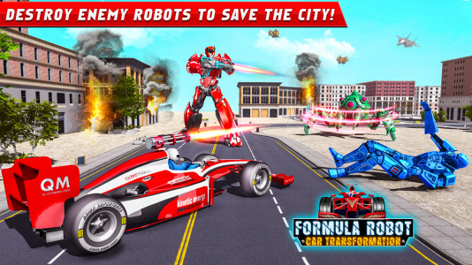 اسکرین شات برنامه Flying Formula Car Robot Game 1