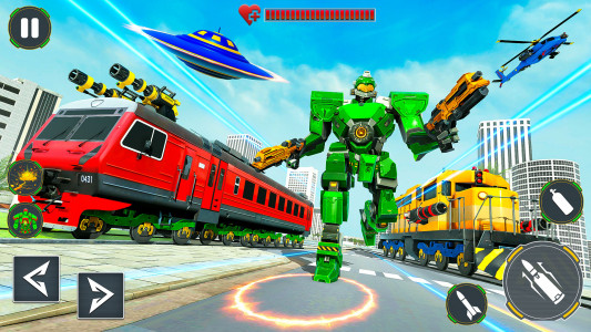 اسکرین شات برنامه Train Robot Car Transform Game 2