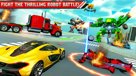اسکرین شات 5 برنامه Train Robot Car Transform Game
