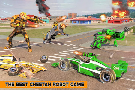 اسکرین شات برنامه Cheetah Robot Car Transformation Formula Car Robot 2