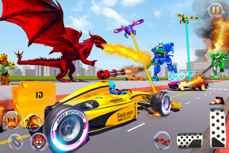 اسکرین شات برنامه Formula Car Robot Transform - Flying Dragon Robot 2