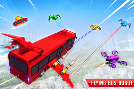 اسکرین شات 4 برنامه Flying Bus Robot Car Transform