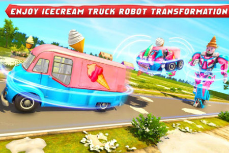 اسکرین شات برنامه Ice Cream Robot Truck Game - Robot Transformation 2