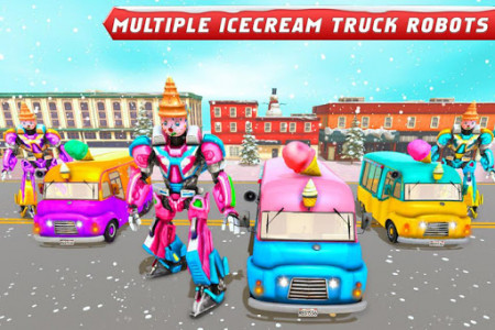 اسکرین شات برنامه Ice Cream Robot Truck Game - Robot Transformation 5