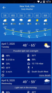 اسکرین شات برنامه Weather Forecast 5