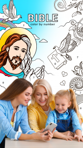 اسکرین شات برنامه Bible Coloring Book by Number 1