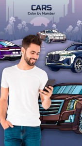 اسکرین شات برنامه Cars Coloring by Number 1