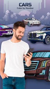 اسکرین شات 1 برنامه Cars Coloring by Number