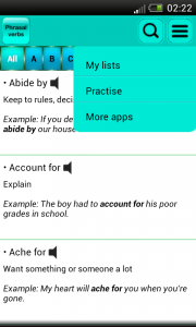 اسکرین شات برنامه Phrasal verbs 3
