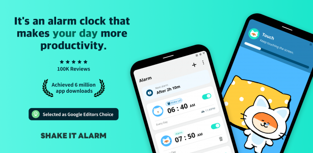 اسکرین شات برنامه Shake-it Alarm - Alarm Clock 1