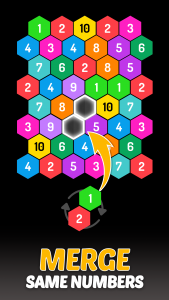 اسکرین شات بازی Merge Hexa - Number Puzzle 1