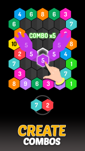 اسکرین شات بازی Merge Hexa - Number Puzzle 3