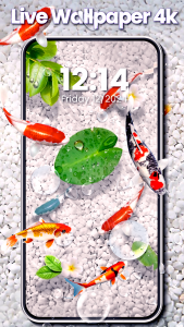 اسکرین شات 2 برنامه Koi Fish Live Wallpaper 4k