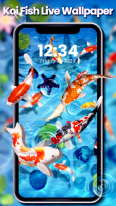 اسکرین شات 5 برنامه Koi Fish Live Wallpaper 4k