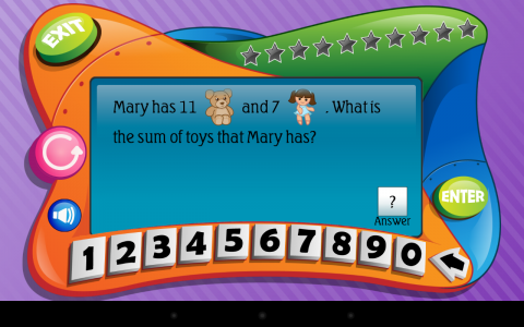 اسکرین شات 1 برنامه First Grade Math (Lite)