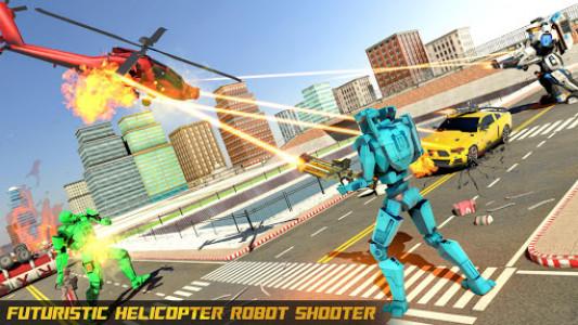 اسکرین شات برنامه Police Helicopter Robot Car Transform Robot Games 2