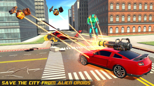 اسکرین شات برنامه Police Helicopter Robot Car Transform Robot Games 1