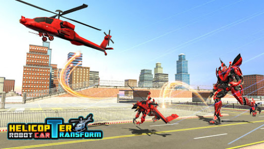 اسکرین شات برنامه Police Helicopter Robot Car Transform Robot Games 4