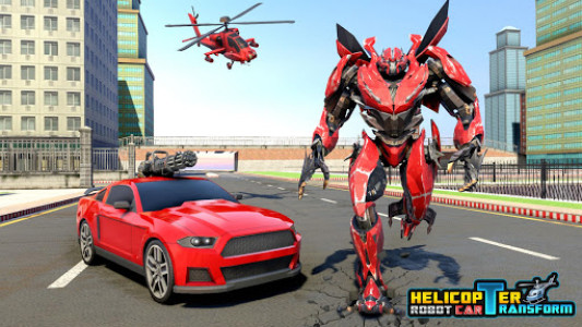 اسکرین شات برنامه Police Helicopter Robot Car Transform Robot Games 3