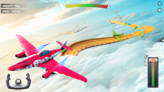 اسکرین شات برنامه Plane Stunt Racing Plane Games 1